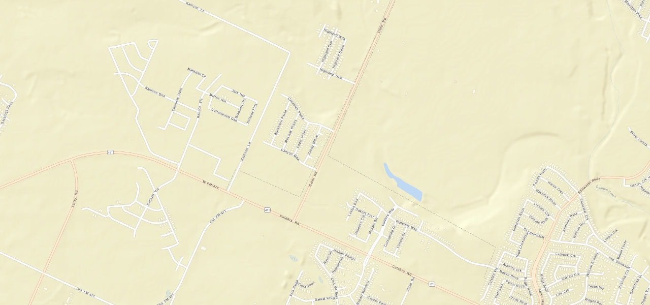 Wider street view of Galm Road and Shoreline Drive
